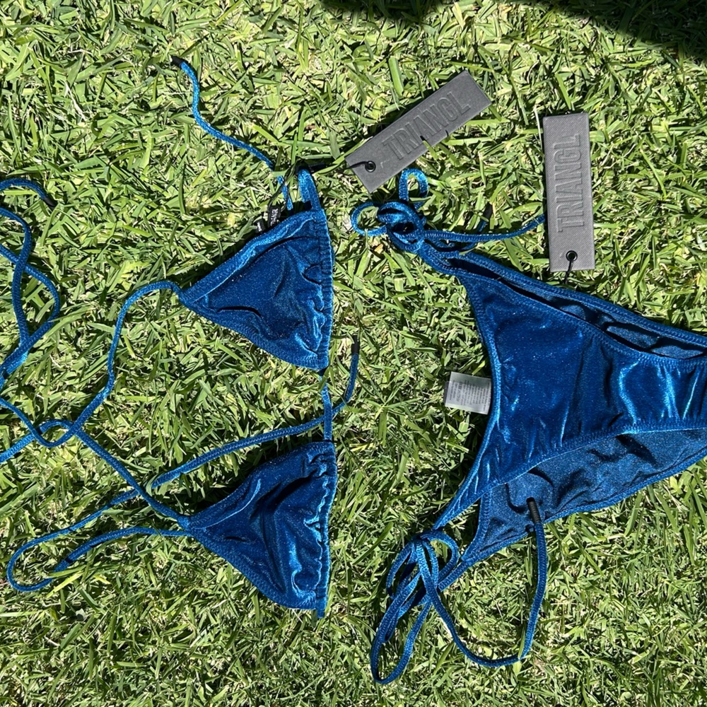 Triangl Swimwear Blue Triangle Bikini Set